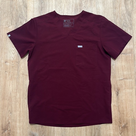 Figs Women's Short Sleeve Tee - Burgundy - Picture 5 of 8